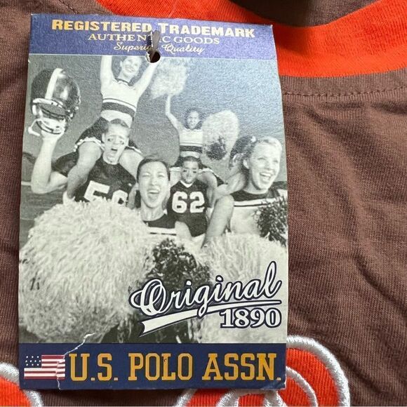 U.S POLO Assoc. Shirt Brown/Orange 2XL NWT - Picture 4 of 6
